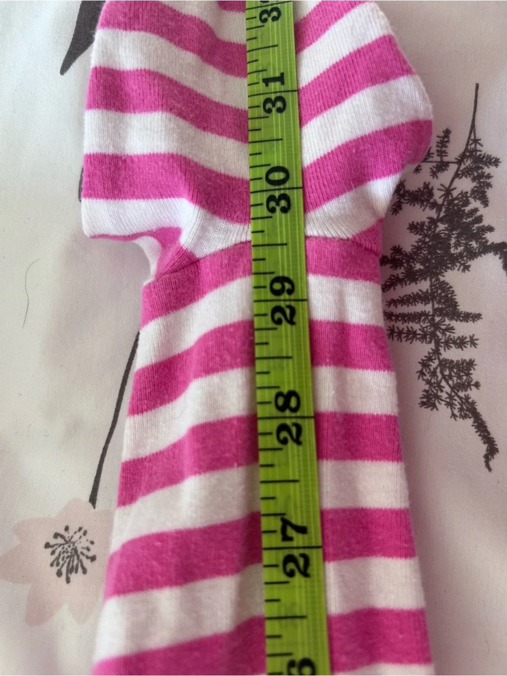 PRIMARY Pink and White Striped Kids One-Piece Zip Pajamas Size 2
